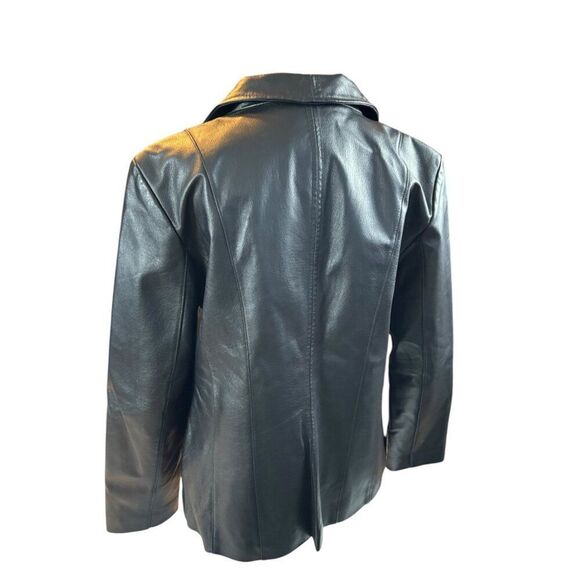East 5th Womens Medium Genuine Leather Black Jacket - Picture 3 of 12